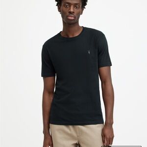 AllSaints Brace Brushed  Cotton Crew Neck Tshirt